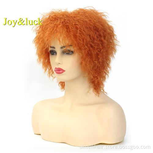 Wholesale African Wigs Black Ombre Purple Cosplay Wig Ladies Hair Natural Short Kinky  Curly for Black Women Synthetic Hair Wigs